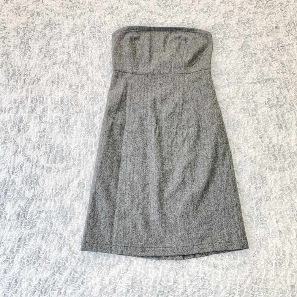 Gap tweed grey stretchy career pencil dress 8